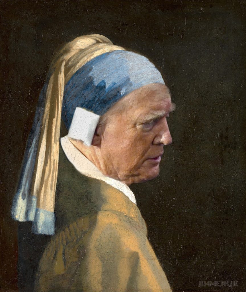 Trump with a pearl earring