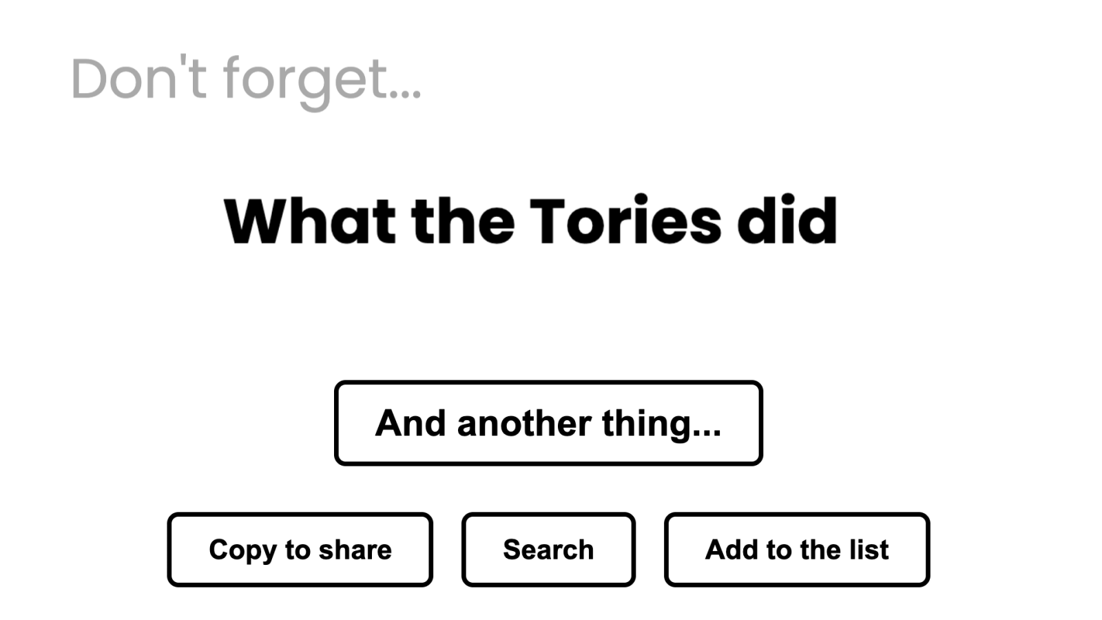 Don't forget what the Tories did